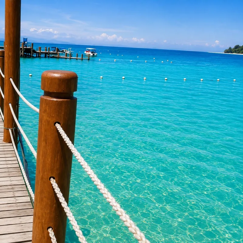 Island hopping in turquoise water near Kota Kinabalu